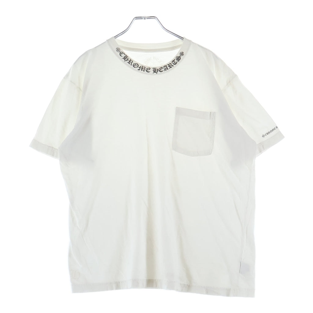 CHROME HEARTS(クロムハーツ) CH T-SHIRT ネックロゴ 半袖Tシャツ カットソー ホワイト