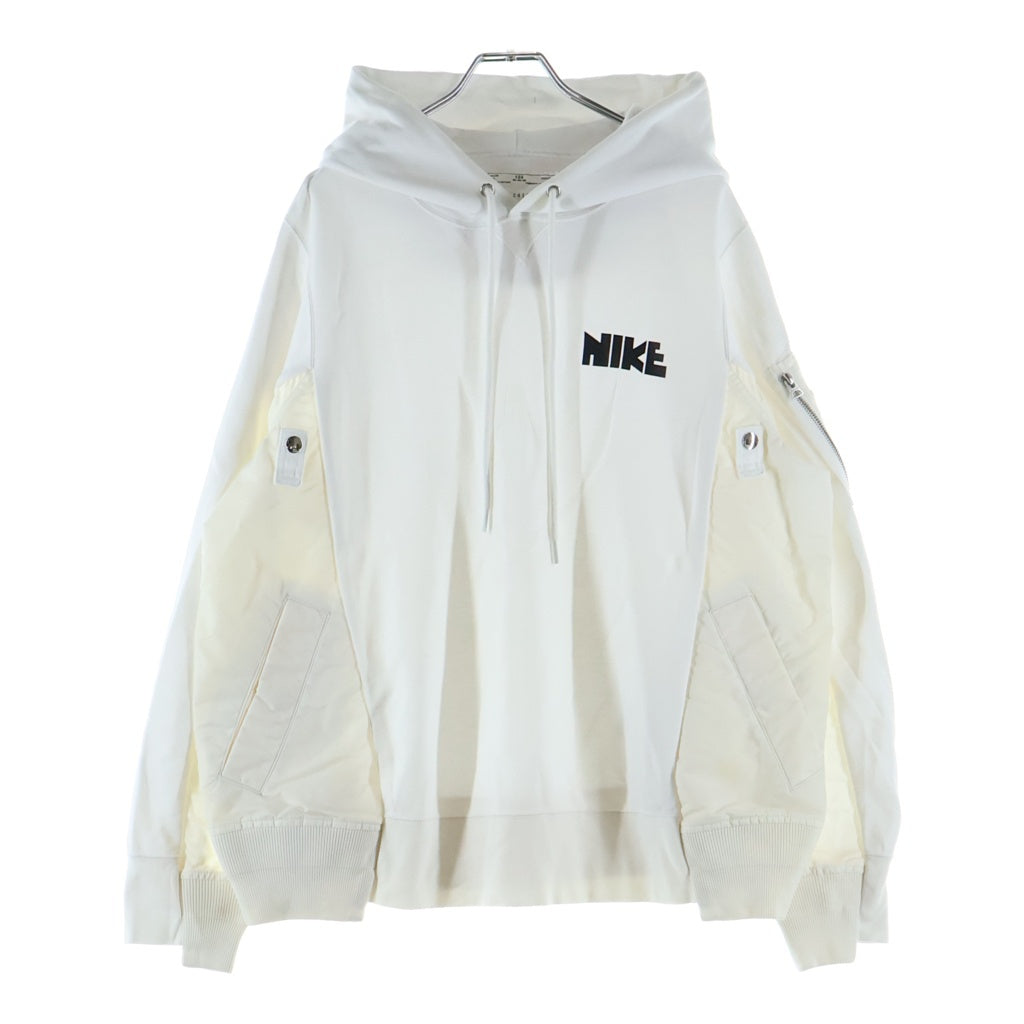 Sacai(サカイ) ×NIKE NRG HOODIE ナイキ ナイロン切替プルオーバーパーカー フーディー ホワイト S#CW2419/CW2419-100