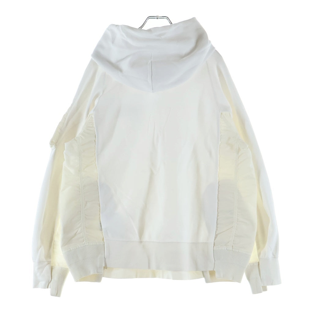 Sacai(サカイ) ×NIKE NRG HOODIE ナイキ ナイロン切替プルオーバーパーカー フーディー ホワイト S#CW2419/CW2419-100