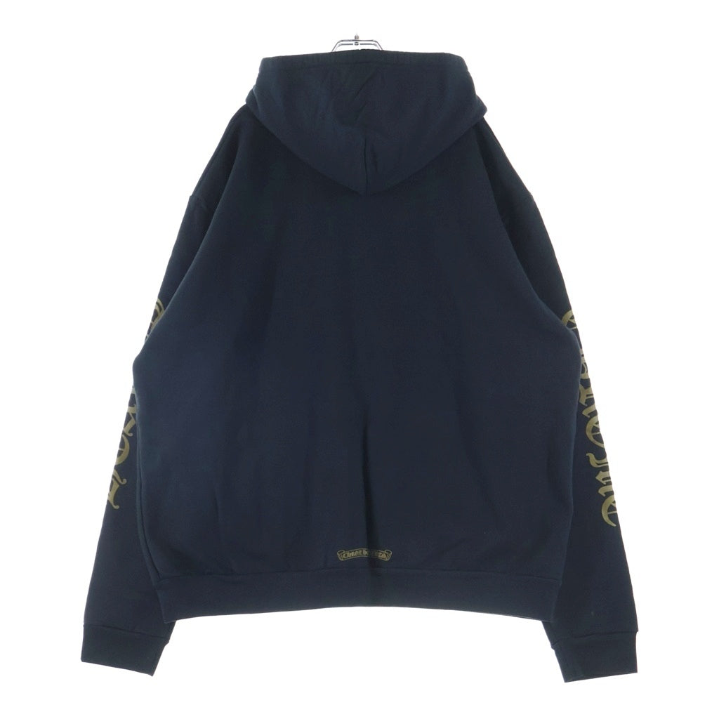 CHROME HEARTS(クロムハーツ) VERTICAL LOGO SWTSHRT HD ZIP バーティカルロゴ 袖英字プリント ダガージップパーカー フーディー ブラック/カーキ