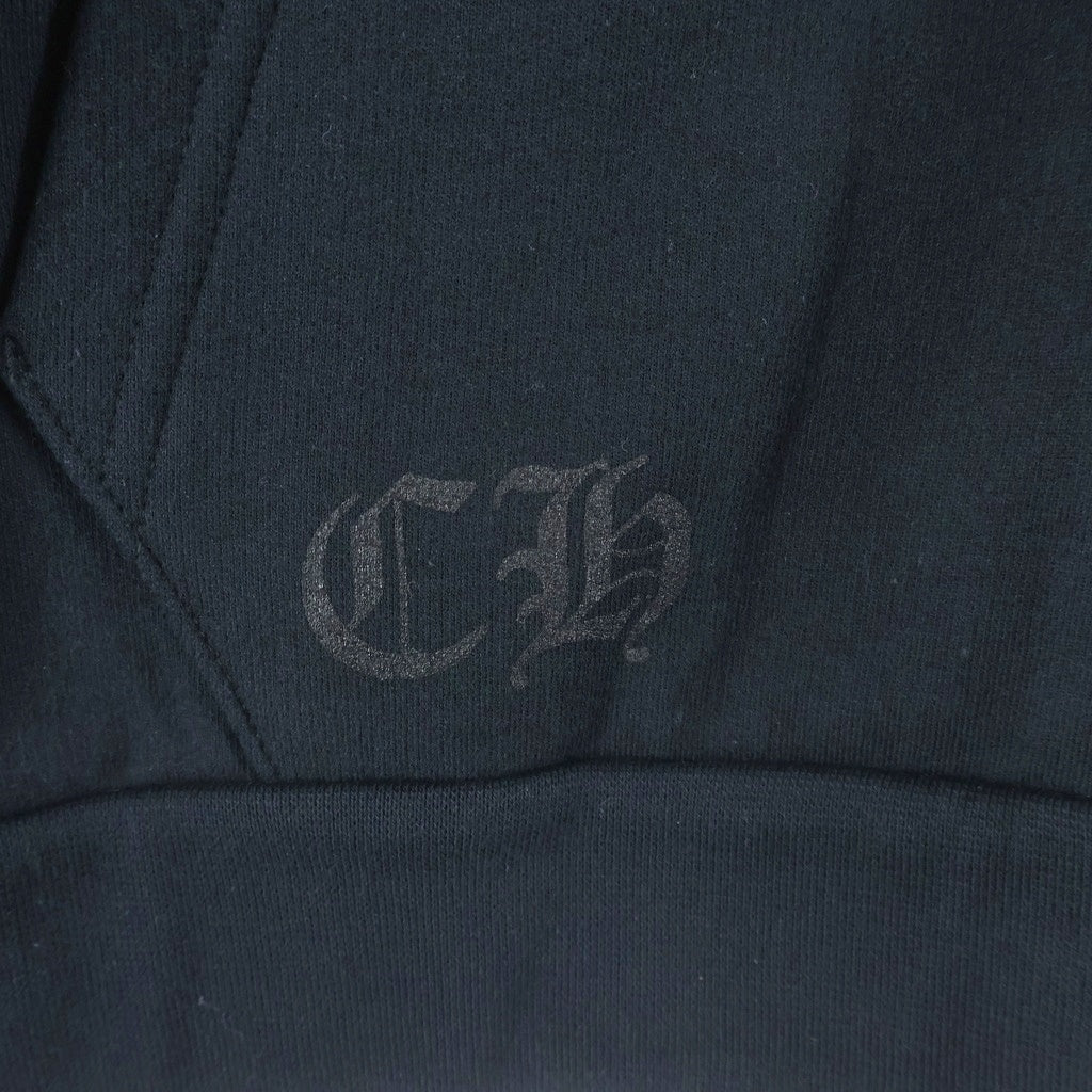 CHROME HEARTS(クロムハーツ) VERTICAL LOGO SWTSHRT HD ZIP バーティカルロゴ 袖英字プリント ダガージップパーカー フーディー ブラック/カーキ