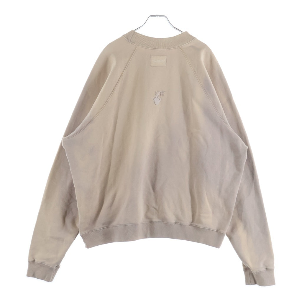 OFF-WHITE(オフホワイト) Laundry Logos Skate Crewneck クルーネック スウェット フロントロゴ ベージュ OMBA056S22FLE001
