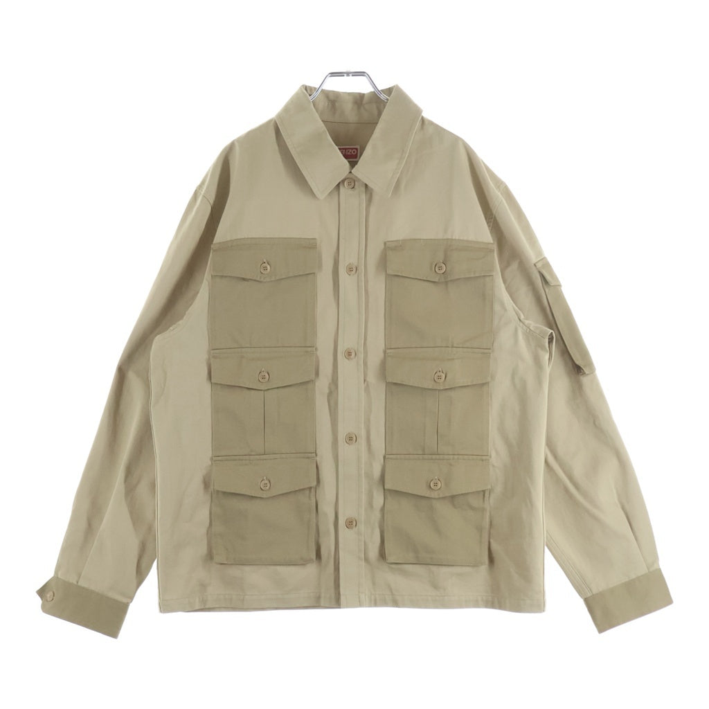 KENZO(ケンゾー) CARGO SHIRT カーゴ 長袖ワークシャツ ベージュ 116641 FE65CH5019CA