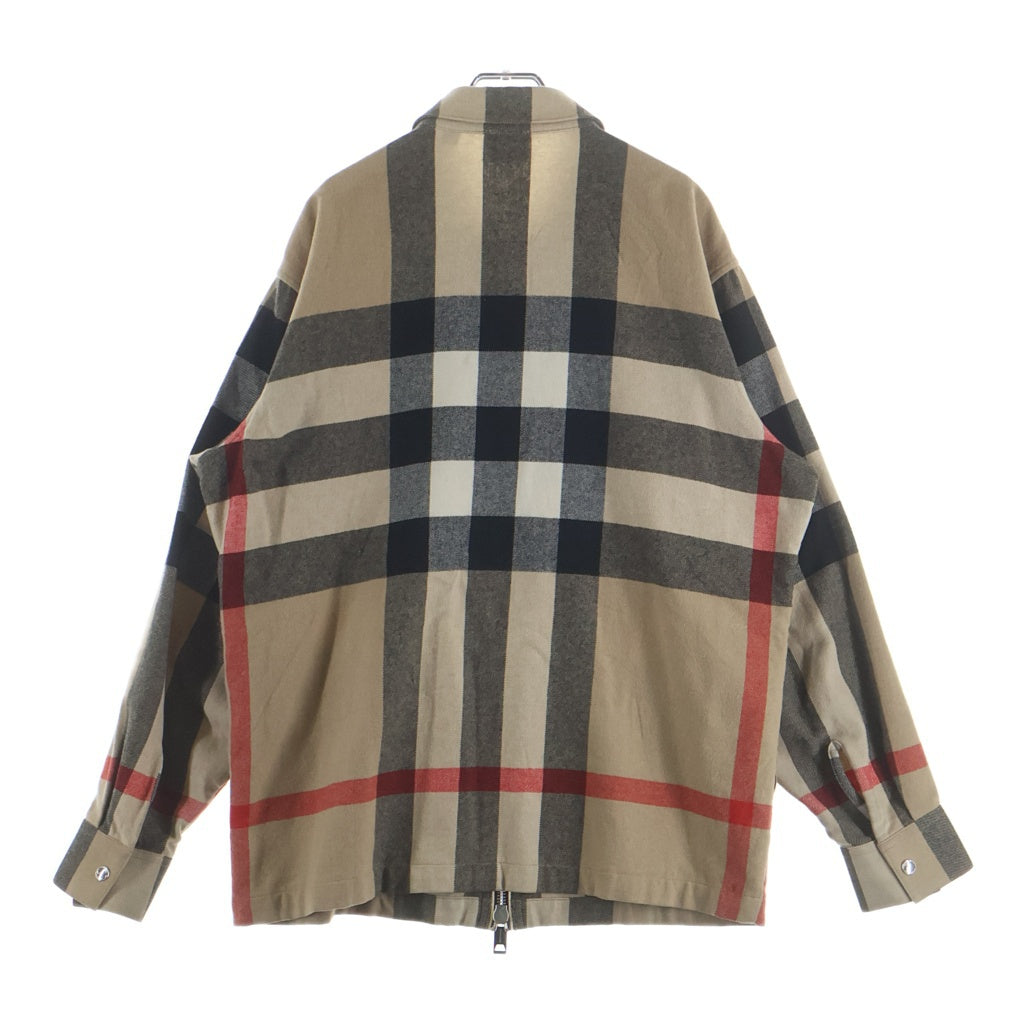 BURBERRY(バーバリー) 22SS Exaggerated Check Overshirt ノバチェック ジップアップ シャツジャケット ベージュ 8050135