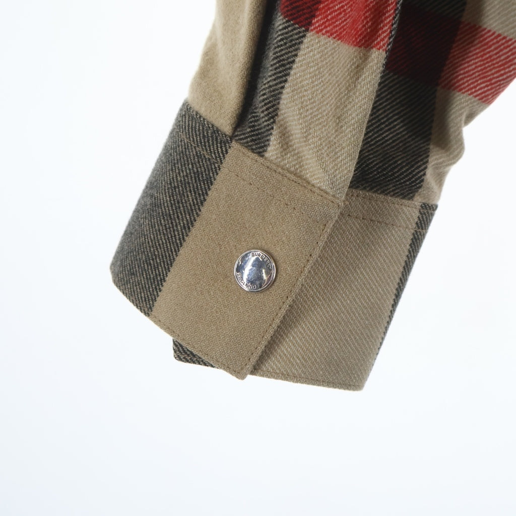 BURBERRY(バーバリー) 22SS Exaggerated Check Overshirt ノバチェック ジップアップ シャツジャケット ベージュ 8050135