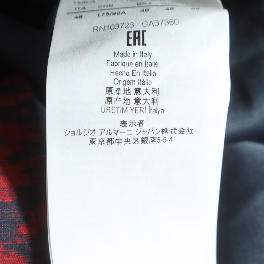 EMPORIO ARMANI(エンポリオアルマーニ) テーラードジャケット 総柄 ポリエステル スナップボタン レッド W1G620 W1262