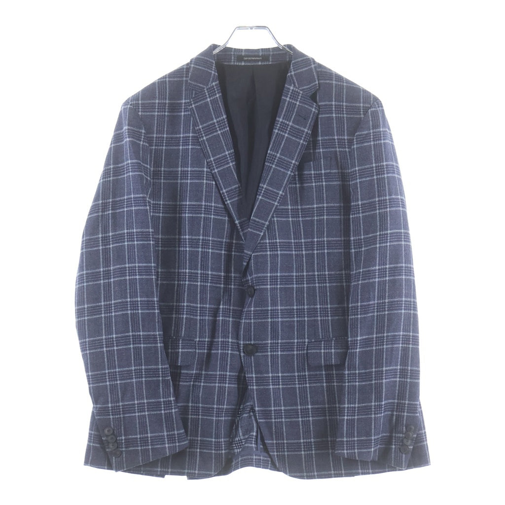 EMPORIO ARMANI(エンポリオアルマーニ) SARTORIAL DECO シルク混 2Bテーラードジャケット ブルー W1GS50 W1831
