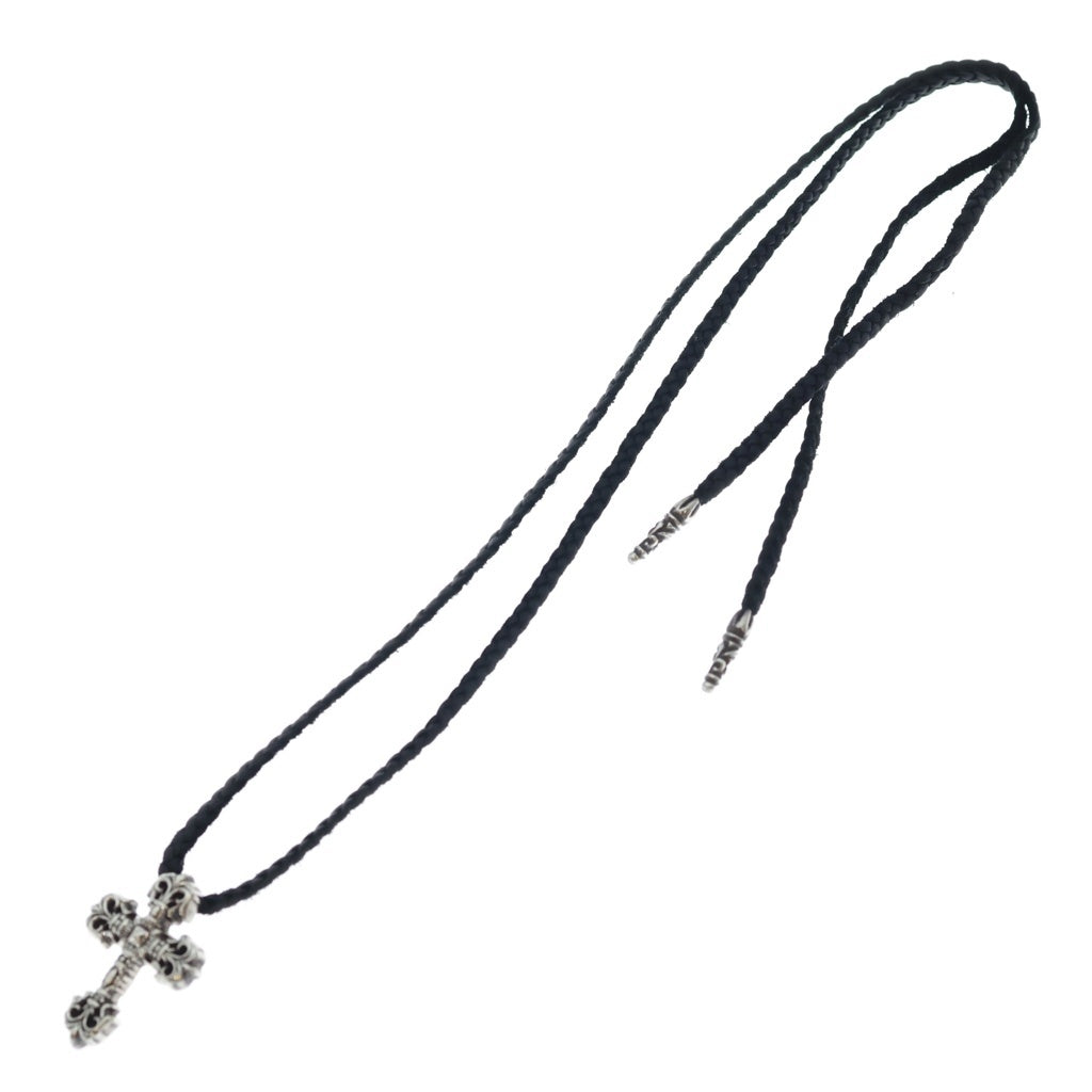 CHROME HEARTS(クロムハーツ) FILIG CROSS-XSM LB フィリグリー クロス レザーブレイド ネックレス シルバー