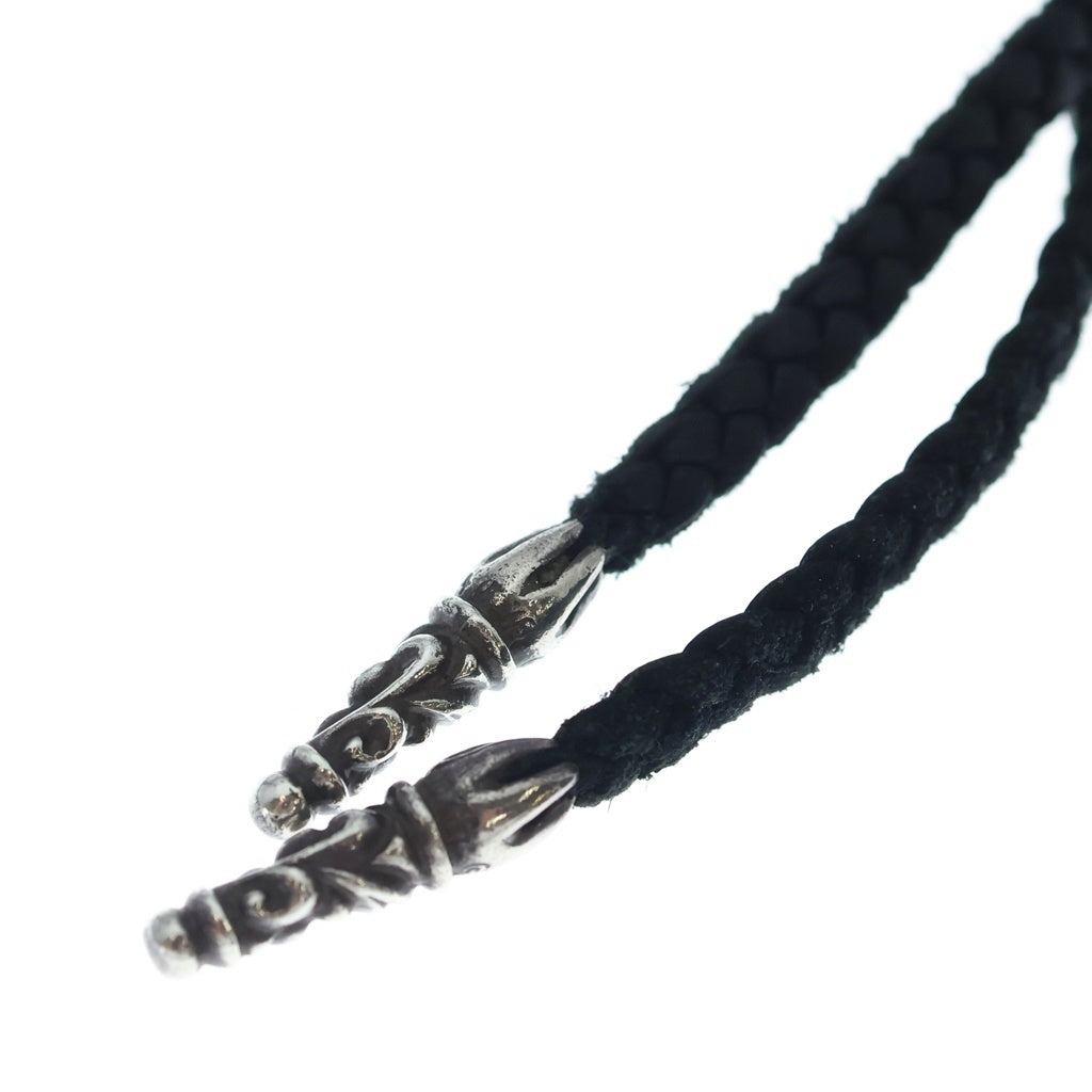 CHROME HEARTS(クロムハーツ) FILIG CROSS-XSM LB フィリグリー クロス レザーブレイド ネックレス シルバー