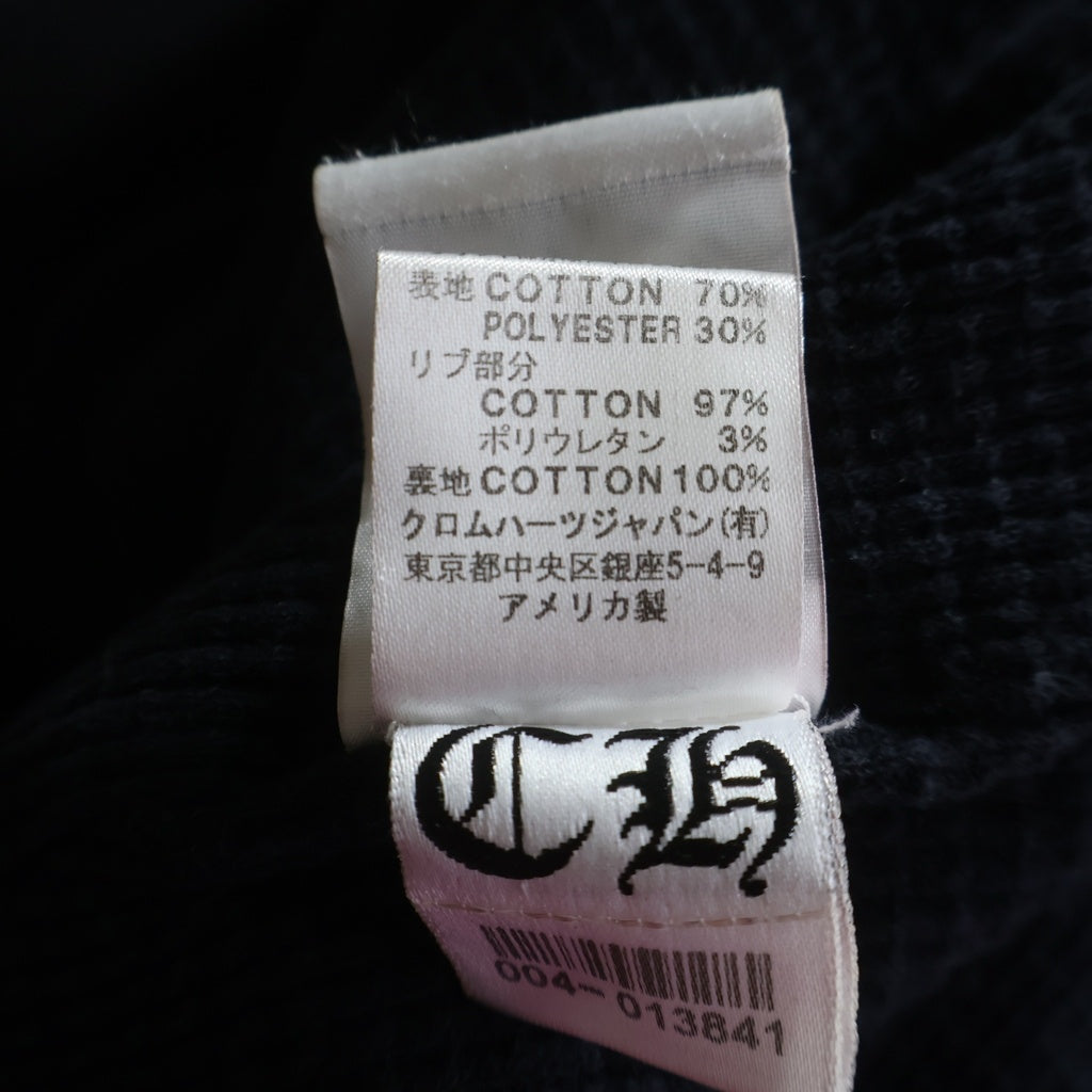 CHROME HEARTS(クロムハーツ) OLD SWTSHRT HD ZIP オールド アメリカンフラッグ 星条旗 ホースシュープリント 裏地サーマル ジップアップパーカー ブラック