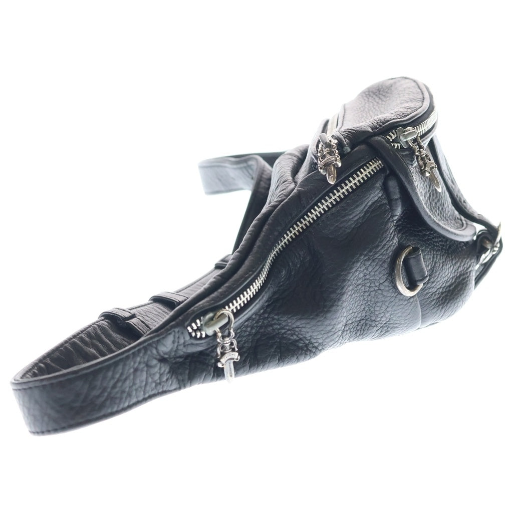 CHROME HEARTS(クロムハーツ) SNAT PACK MINI スナットパックミニ ダガージップ ガンスリンガーベルト レザーウエストバッグ ブラック