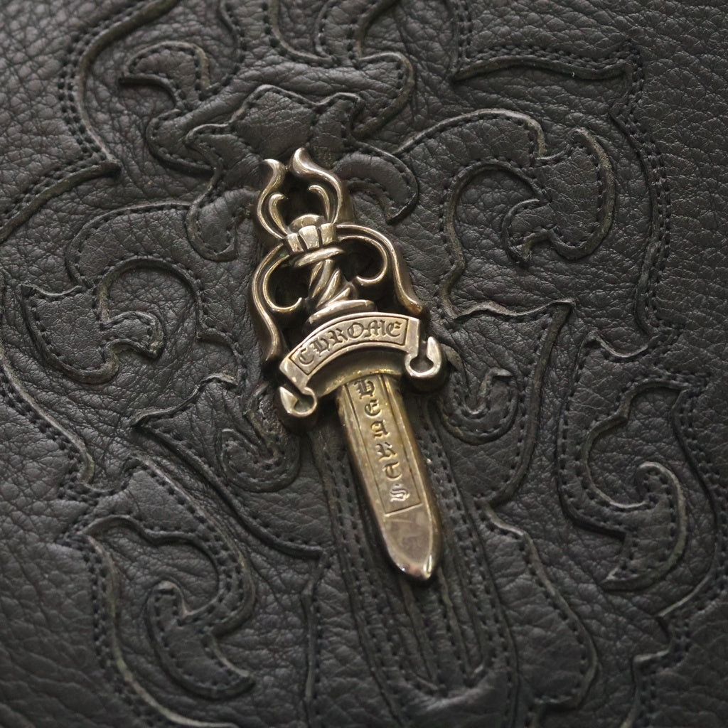 CHROME HEARTS(クロムハーツ) BAG-MAIL メールバッグ ラージダガー ショルダーバッグ レザー ブラック