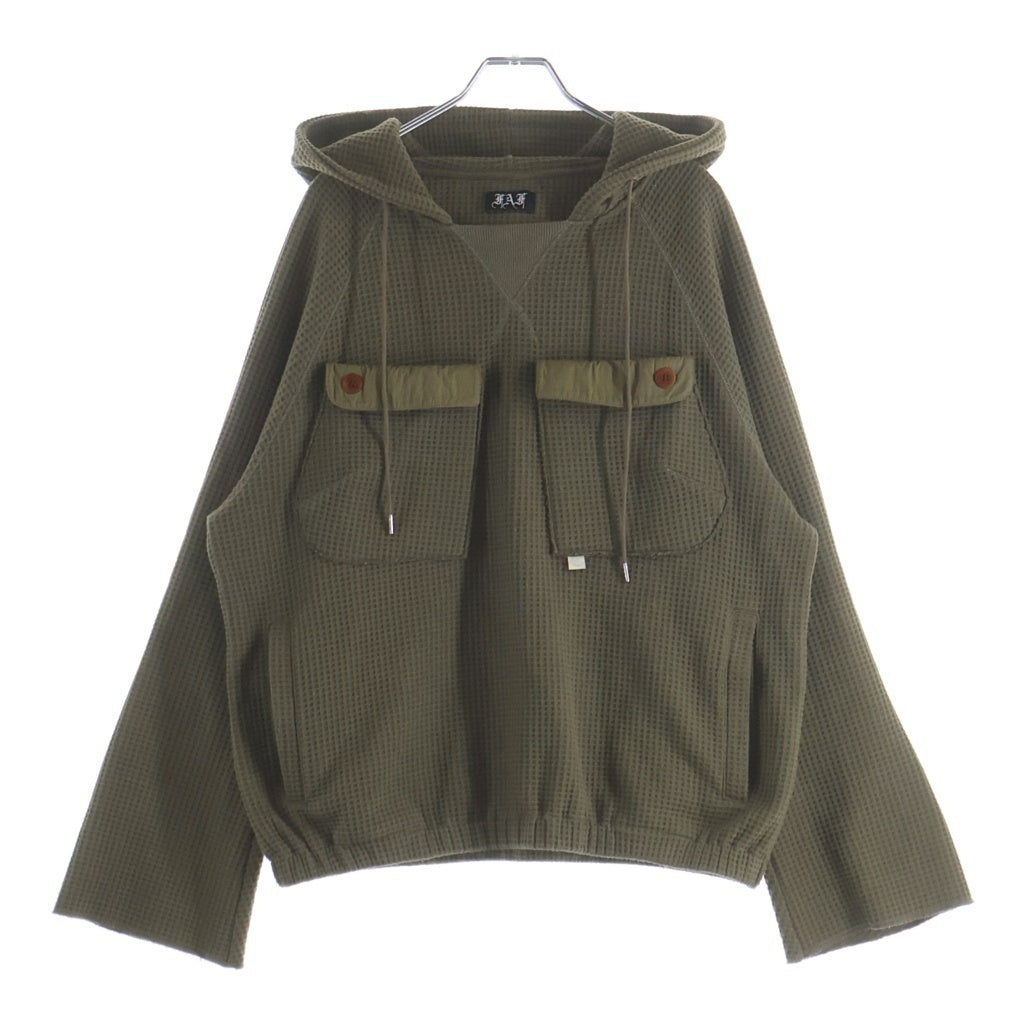 FAF/Fake As Flowers(エフエーエフ/フェイクアズフラワーズ) Thermal Hoodie サーマル プルオーバーパーカー カーキ 0033421210