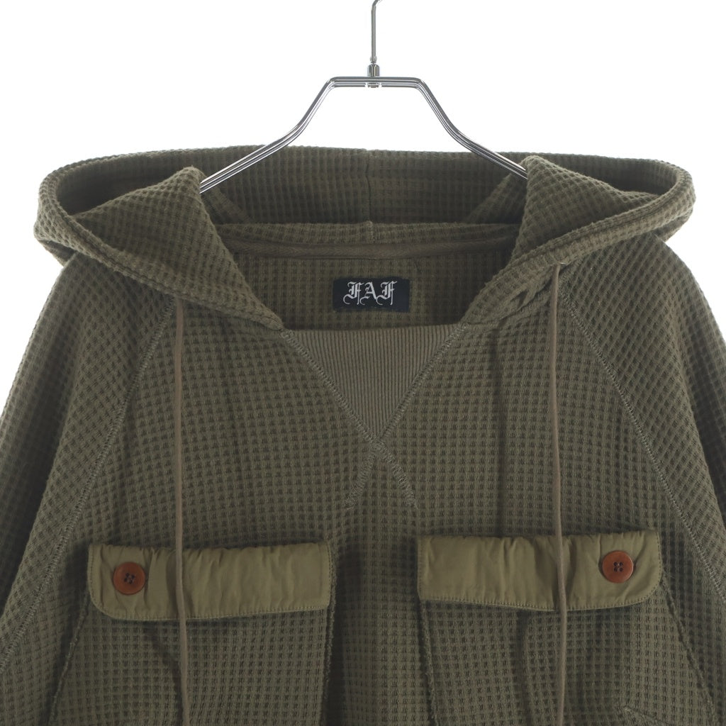 FAF/Fake As Flowers(エフエーエフ/フェイクアズフラワーズ) Thermal Hoodie サーマル プルオーバーパーカー カーキ 0033421210