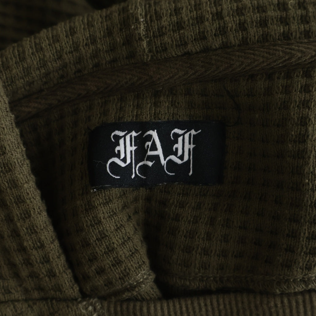 FAF/Fake As Flowers(エフエーエフ/フェイクアズフラワーズ) Thermal Hoodie サーマル プルオーバーパーカー カーキ 0033421210