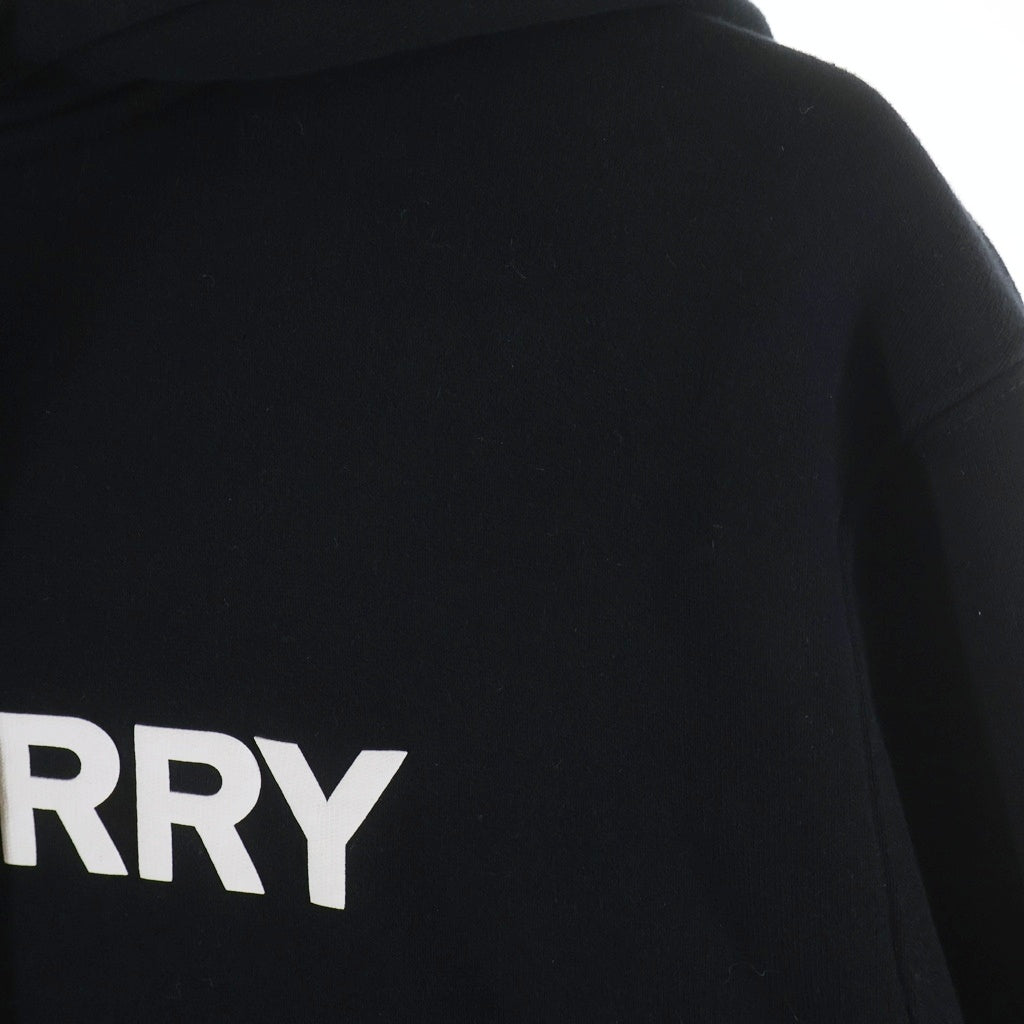 BURBERRY LONDON(バーバリーロンドン) POUL TER BRN ロゴプリント プルオーバースウェットパーカー フーディー ブラック レディース 8054386