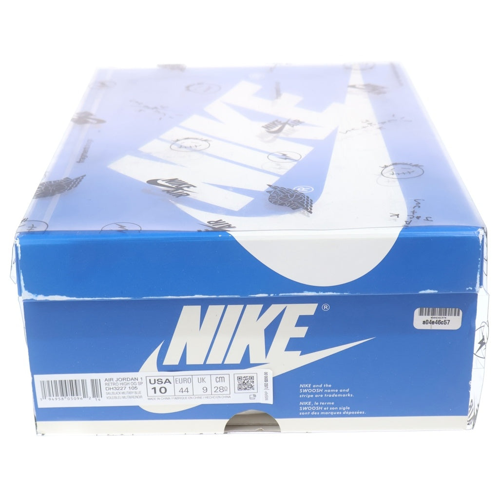 NIKE(ナイキ) ×TRAVIS SCOTT ×FRAGMENT AIR JORDAN 1 RETRO HIGH OG SP MILITARY BLUE DH3227-105 エアジョーダン1 ハイカットスニーカー US10/28.0cm