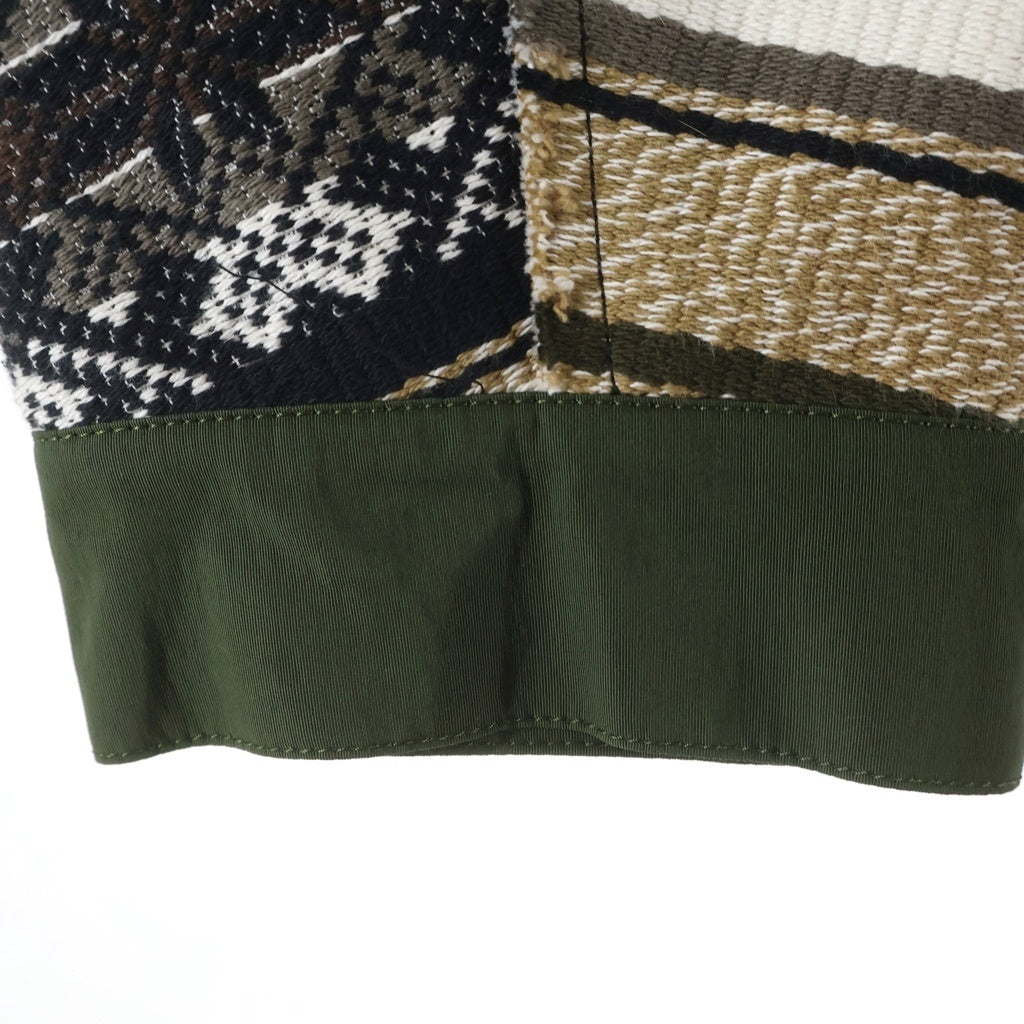 Sacai(サカイ) 22SS Rug Jacquard Blouson ジップアップ ラグジャガードブルゾン カーキ 22-02745M