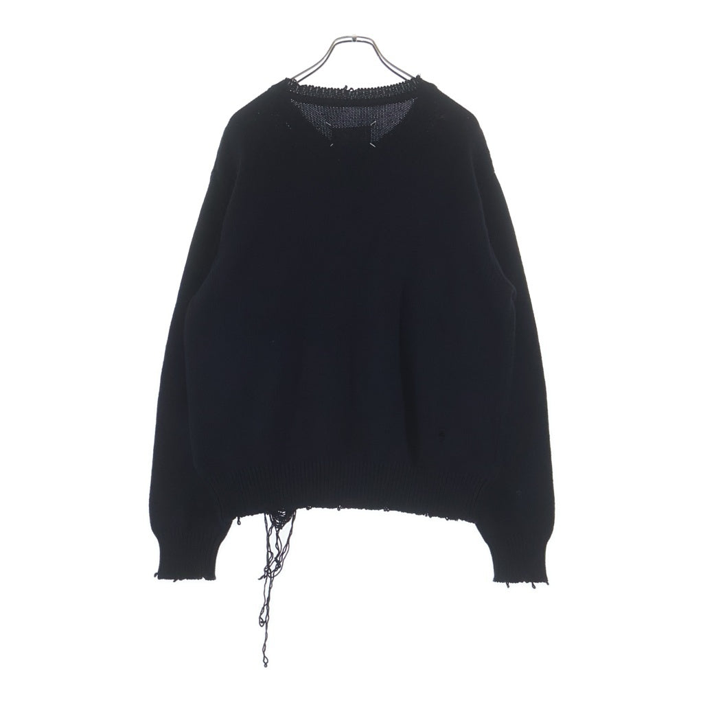 Maison Margiela(メゾンマルジェラ) 20SS デストロイドクルーネックニット 長袖セーター ブラック S50GP0136