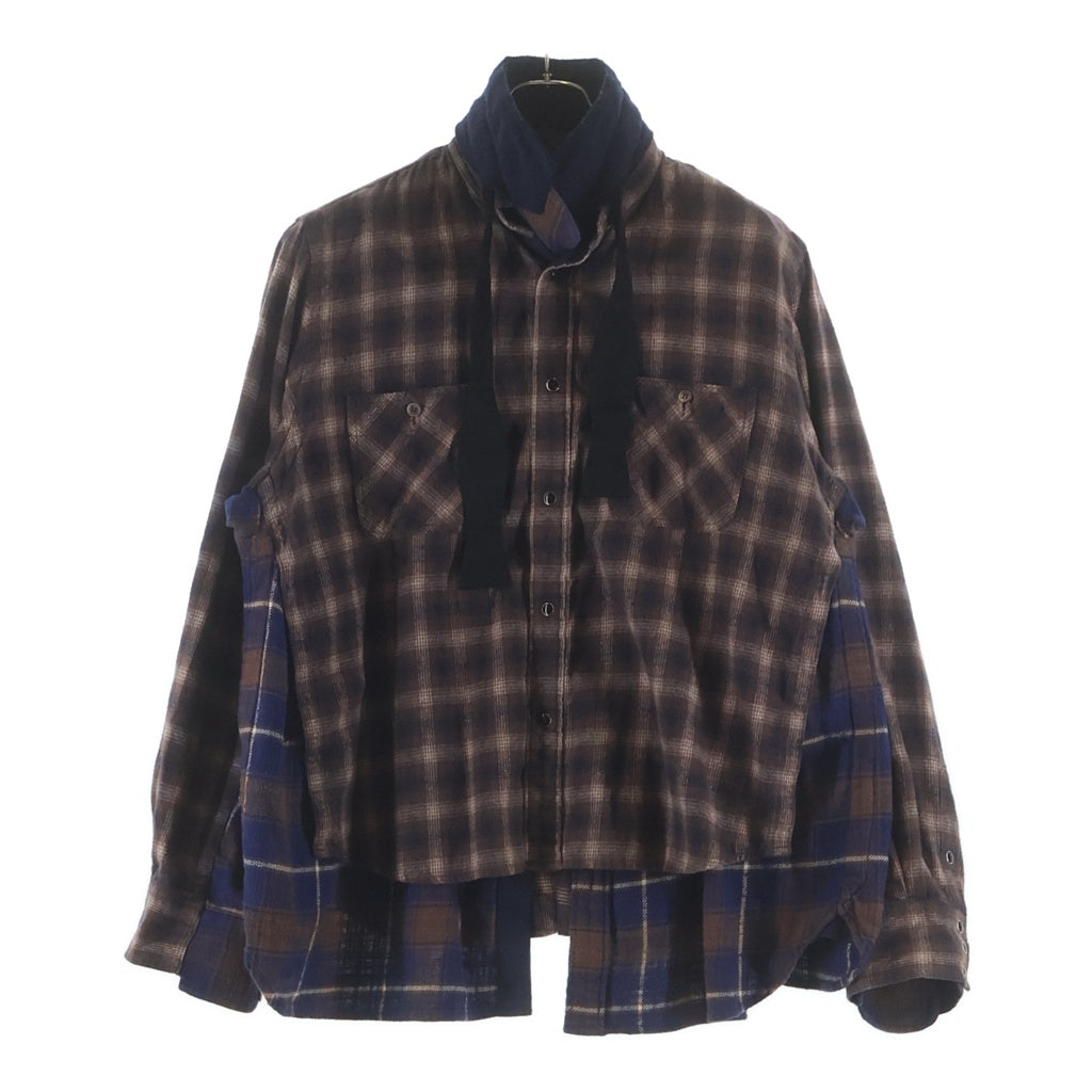 Sacai(サカイ) 20SS レイヤードチェック フランネル長袖シャツ マルチカラー 20-02237M