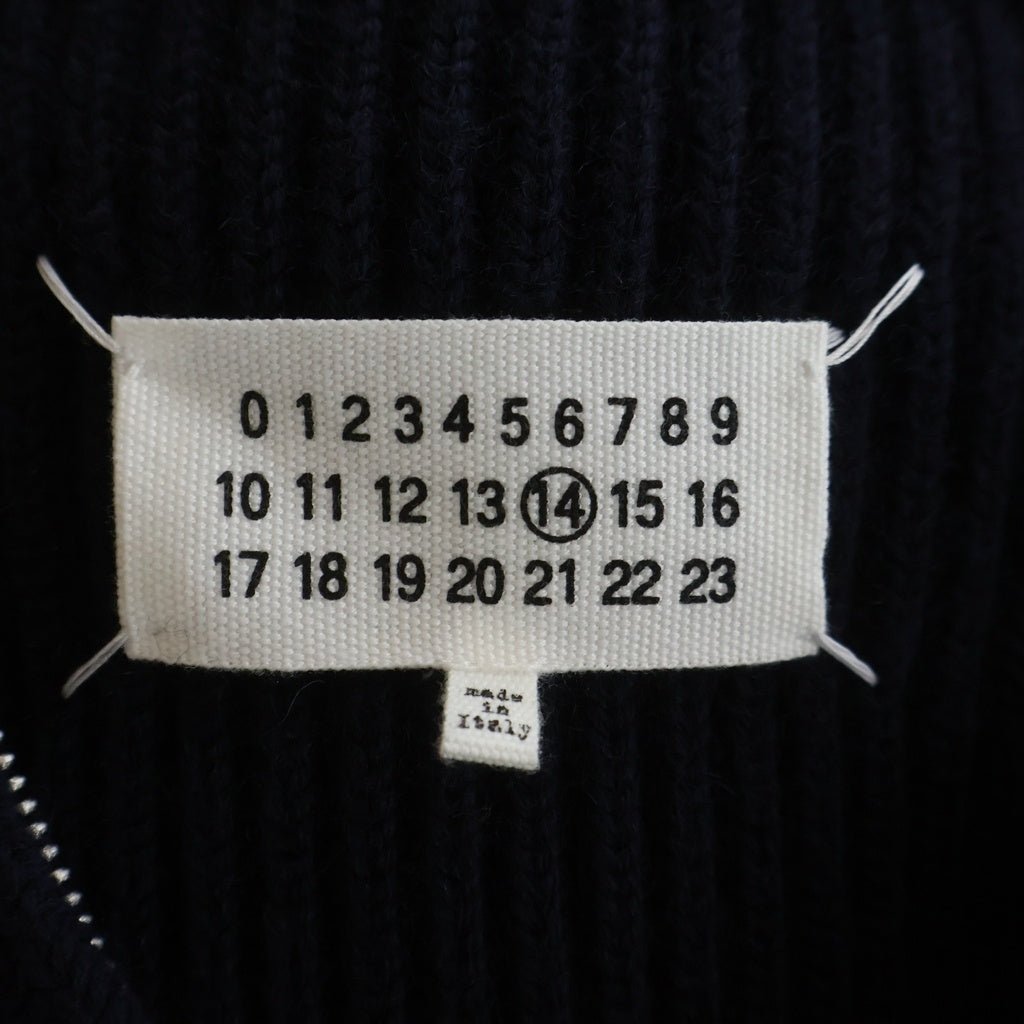 Maison Margiela(メゾンマルジェラ) 20AW DRIVERS KNIT ドライバーズウールニット ジップアップ長袖セーター ネイビー S50GP0143