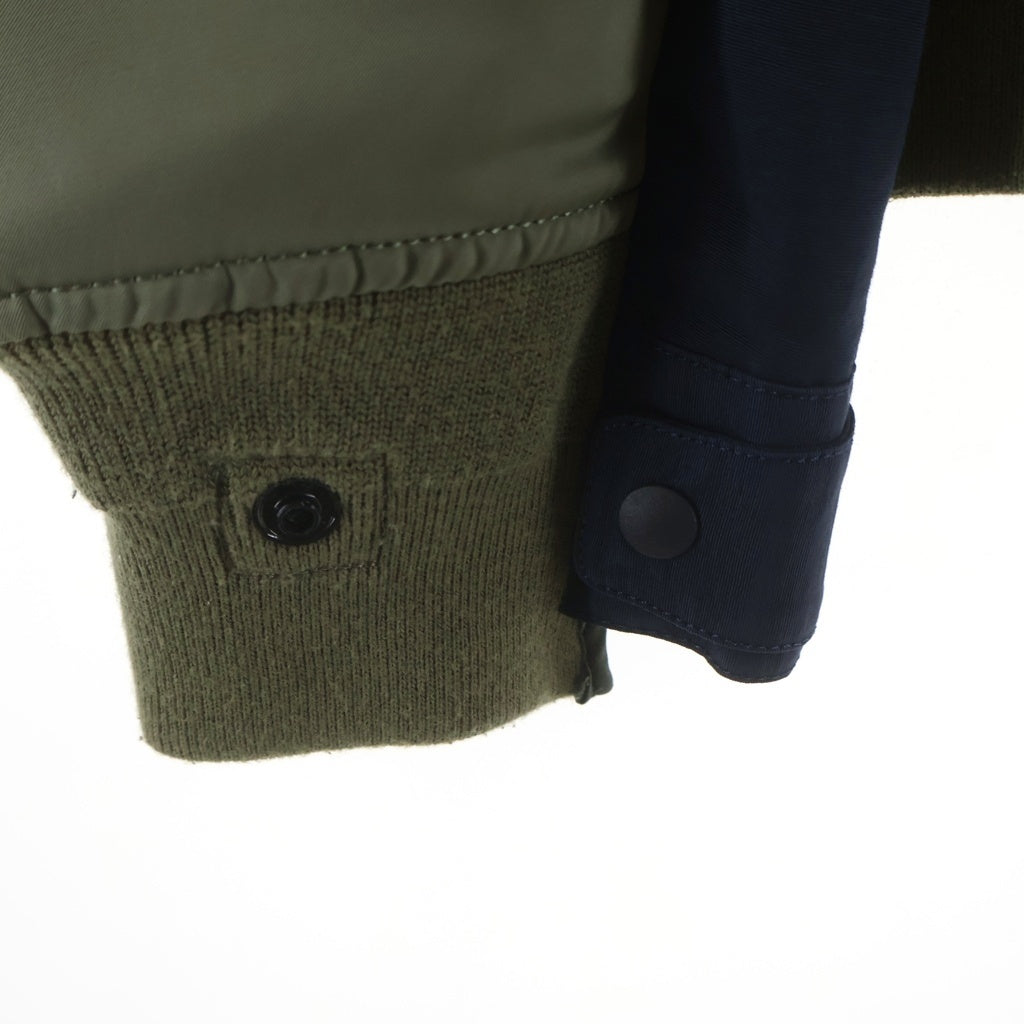 Sacai(サカイ) 22SS Nylon Twill Mix Blouson ナイロンツイルミックスブルゾン ドッキング MA-1 フライトジャケット カーキ/ネイビー 22-02708M