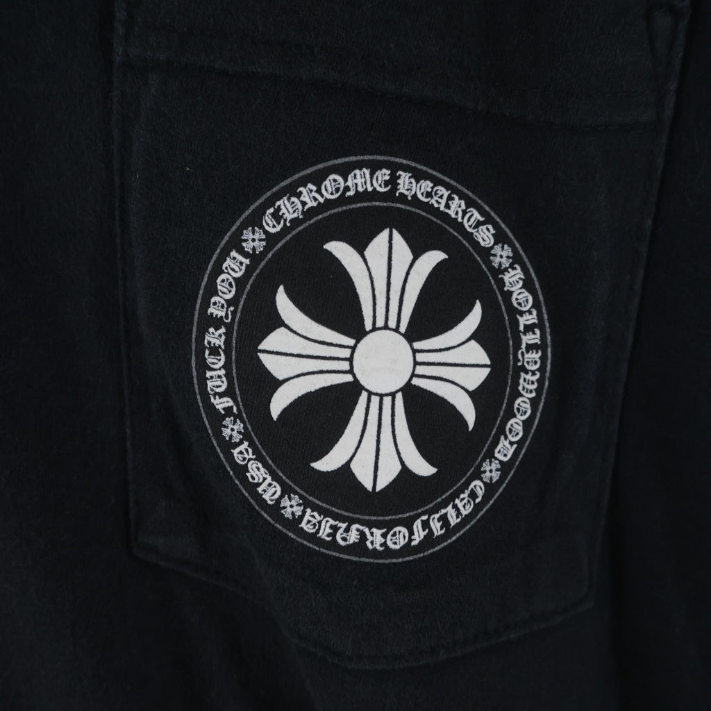 CHROME HEARTS(クロムハーツ) Circle CH Plus Hollywood Fuck you サークル CHプラス ハリウッド ファックユー 半袖Tシャツカットソー ブラック
