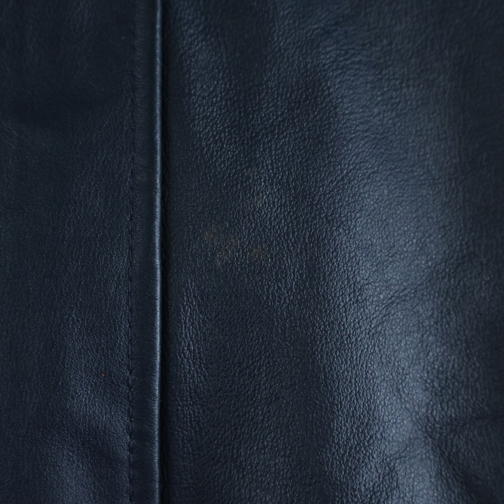 NO BRAND(ノーブランド) THE GAMEDAY(ザ ゲームデイ)00s NFL HOUSTON TEXANS LEATHER JACKET レザージャケット スタジャン ネイビー/レッド 1177Q