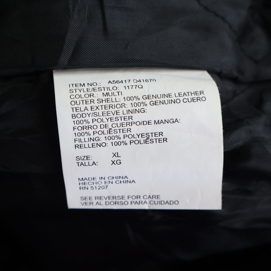 NO BRAND(ノーブランド) THE GAMEDAY(ザ ゲームデイ)00s NFL HOUSTON TEXANS LEATHER JACKET レザージャケット スタジャン ネイビー/レッド 1177Q