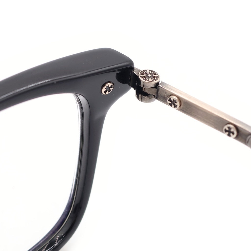 CHROME HEARTS(クロムハーツ) SPUR EM ウェリントン サングラス アイウェア メガネ ブラック/ゴールド