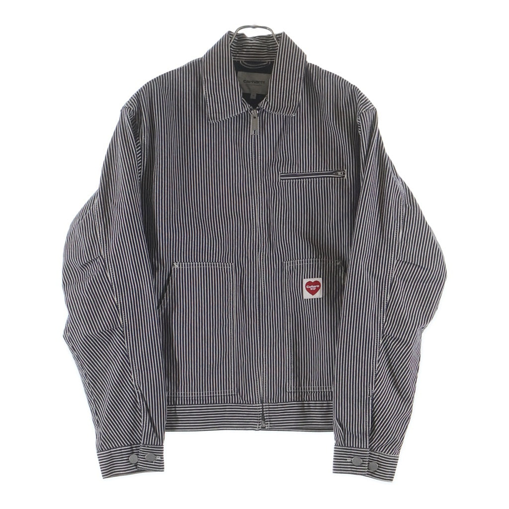 Carhartt WIP(カーハート ダブリューアイピー) TERREL JACKET テレル ストライプ ジップアップ ワークジャケット ネイビー/ホワイト I032108