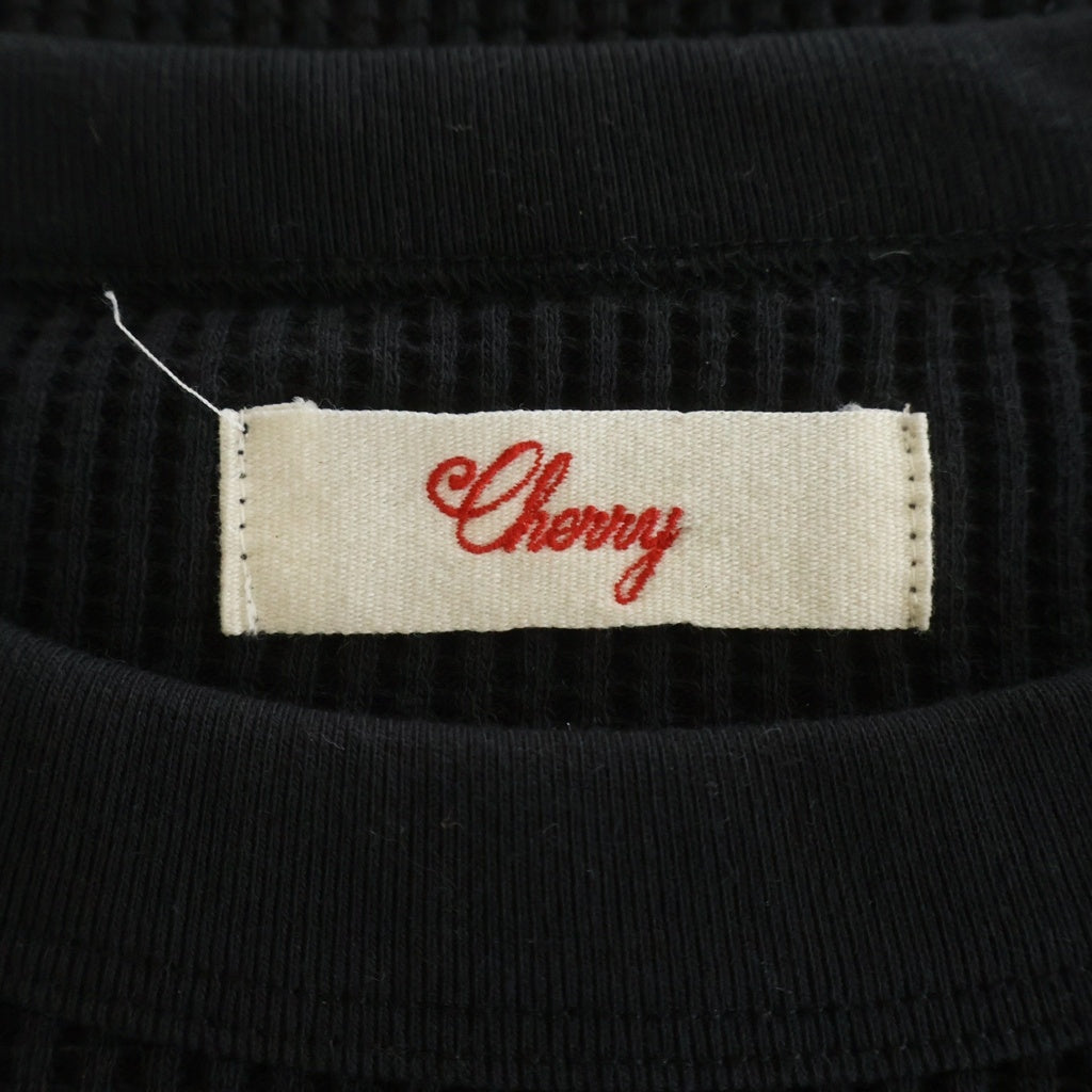 NO BRAND(ノーブランド) Cherry(チェリー)Best West Thermal サーマル 長袖Tシャツ ロングスリーブカットソー ブラック