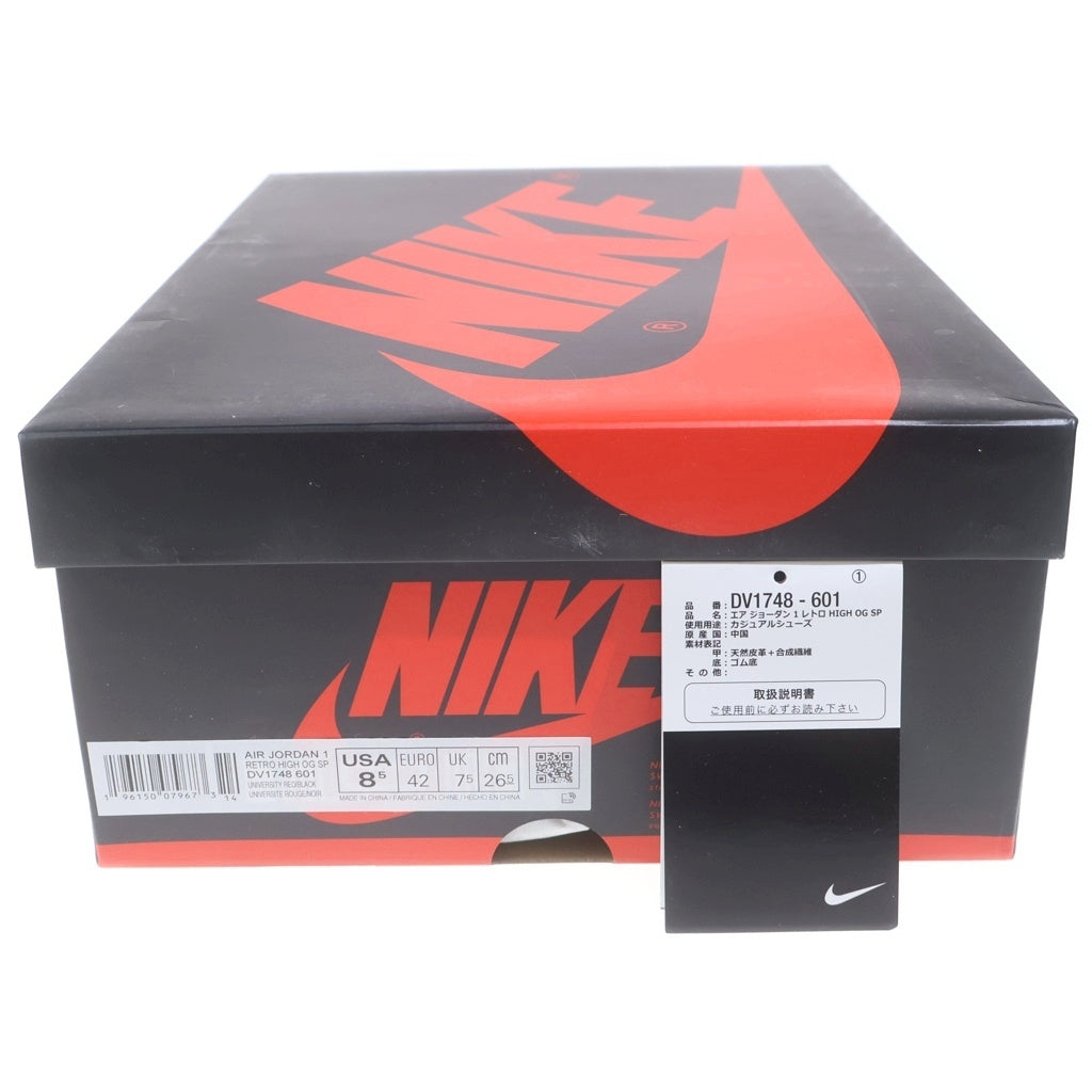 NIKE(ナイキ) AIR JORDAN 1 RETRO HIGH OG DV1748-601 エアジョーダン1 レトロ ネクストチャプター ハイカットスニーカー US8.5/26.5cm レッド/ホワイト
