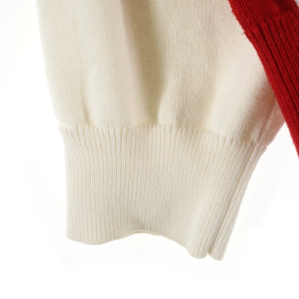 SUPREME(シュプリーム) 22SS 2-Tone Sweater ツートーン ニットセーター ホワイト/レッド
