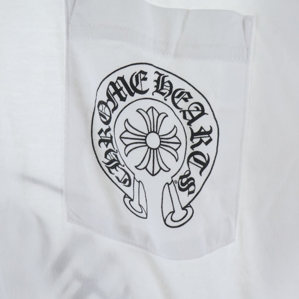 CHROME HEARTS(クロムハーツ) HONOLULU Limited Horseshoe Tee ホノルル限定 ホースシュープリント クルーネック半袖Tシャツ ホワイト
