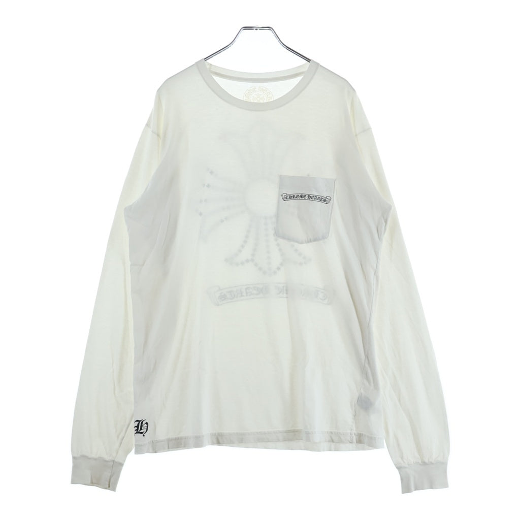 CHROME HEARTS(クロムハーツ) CH L/S TEE バックCHプラスプリント 長袖 ロングスリーブカットソー ロンT ホワイト