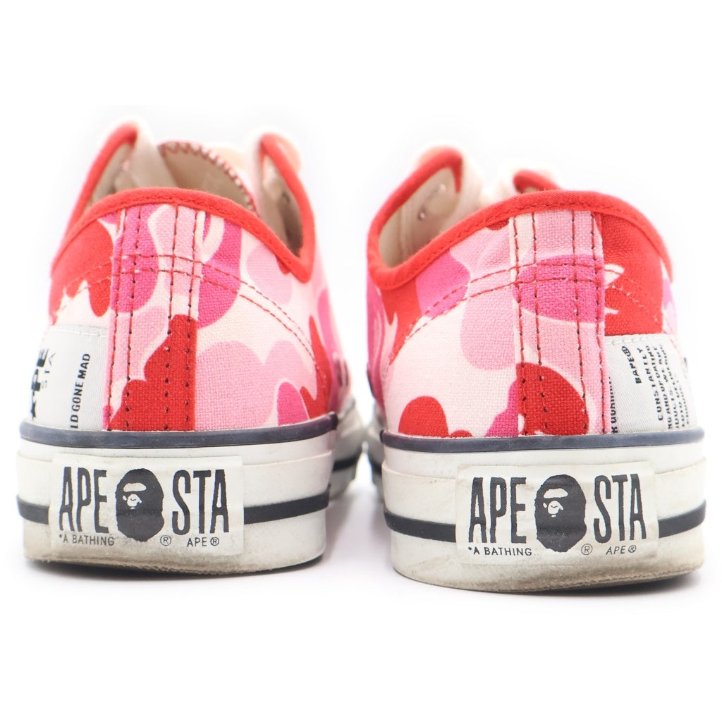 A BATHING APE(アベイシングエイプ) ABC CAMO APE STA HI カモ柄 ローカットスニーカー ピンク US8/26cm