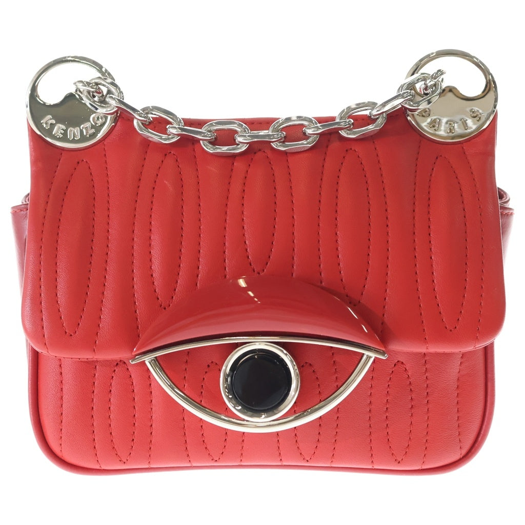 KENZO(ケンゾー) 19AW Tali Eye Embellished Quilted Leather Shoulder Bag タリ アイモチーフショルダーバッグ レザー レッド レディース