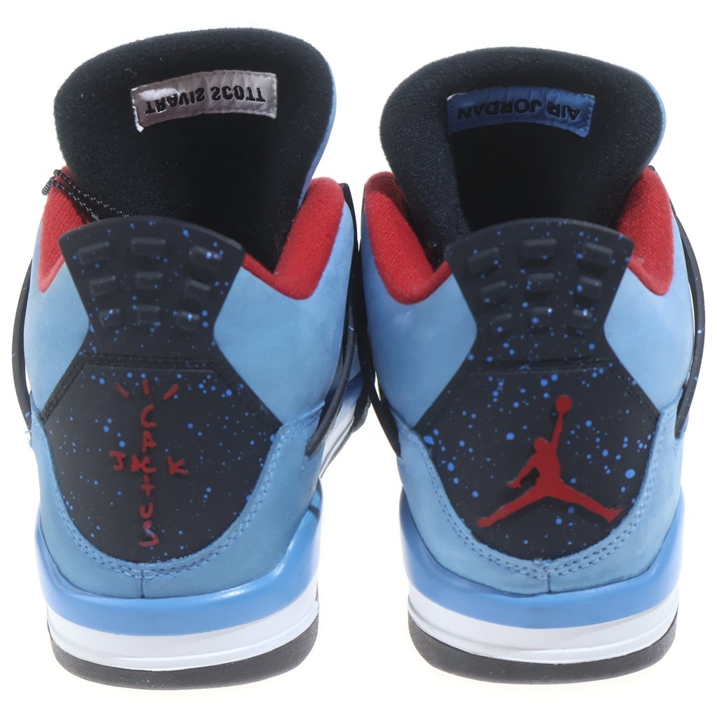 NIKE(ナイキ) ×TRAVIS SCOTT AIR JORDAN 4 RETRO CACTUS JACK 308497-406 トラヴィススコット エアジョーダン 4 ハイカットスニーカー ブルー US10/28.0cm