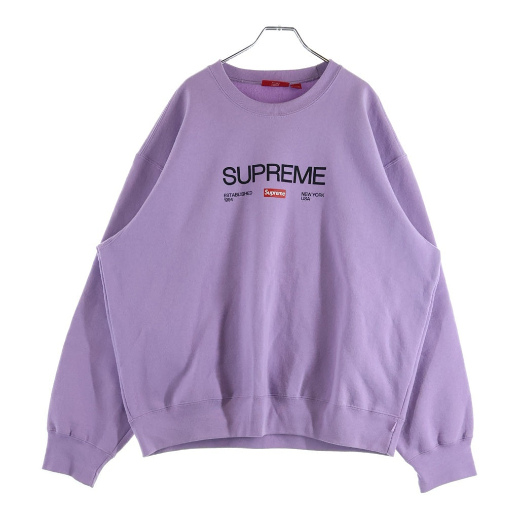 SUPREME(シュプリーム) 24SS Established Crewneck クルーネックトスウェット トレーナー パープル