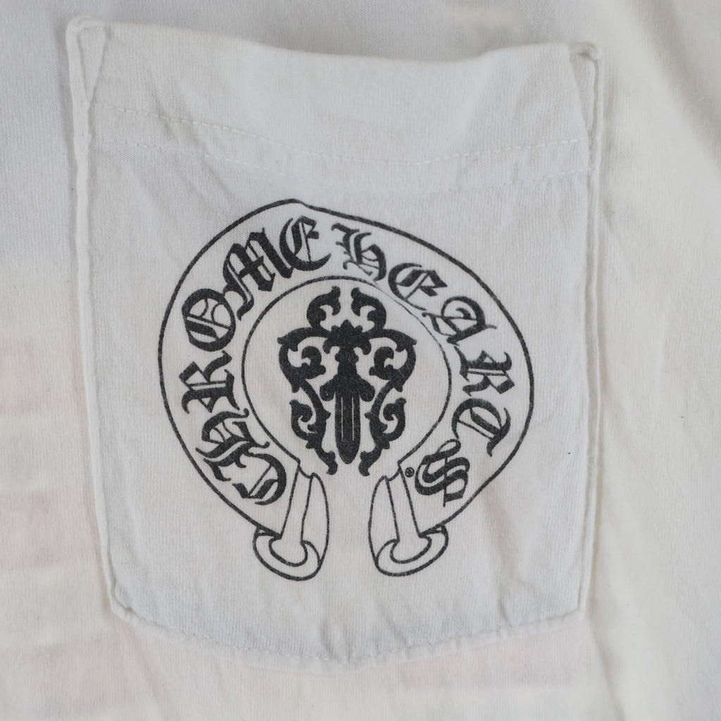 CHROME HEARTS(クロムハーツ) AMERICAN FLAG TEE オールド アメリカンフラッグTシャツ 星条旗 ホースシュープリント 半袖カットソー ホワイト