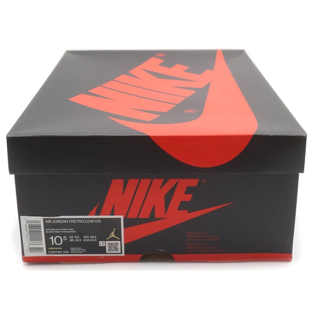 NIKE(ナイキ) AIR JORDAN 1 RETRO LOW OG BLACK TOE CZ0790-106 エアジョーダン1 ロー ブラックトゥ ローカットスニーカー ホワイト/ブラック/レッド US10.5/28.5cm