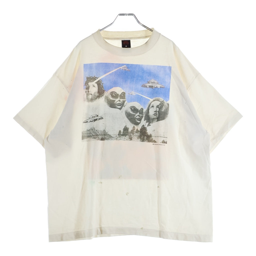 SAINT MICHAEL(セントマイケル) 25SS×Sean Wotherspoon KIKI SW_SS TEE ショーン・ウェザースプーン ヴィンテージ加工 半袖Tシャツ カットソー ホワイト SM-HR8-0000-C22
