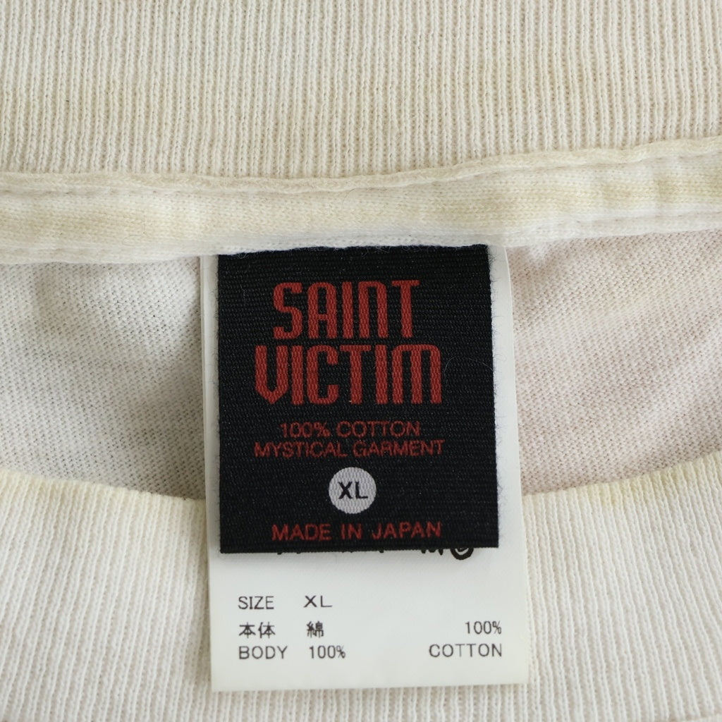 SAINT MICHAEL(セントマイケル) 25SS×Sean Wotherspoon KIKI SW_SS TEE ショーン・ウェザースプーン ヴィンテージ加工 半袖Tシャツ カットソー ホワイト SM-HR8-0000-C22
