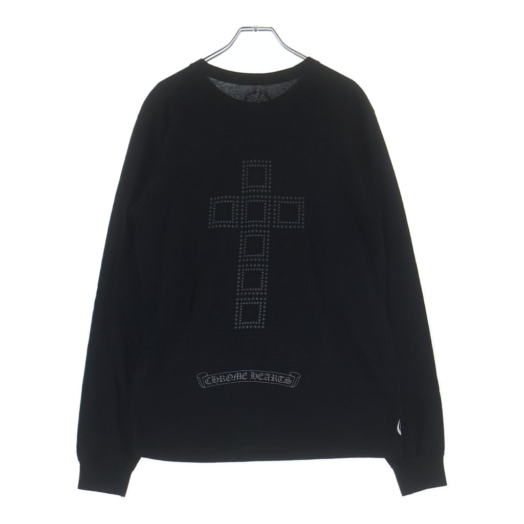 CHROME HEARTS(クロムハーツ) CH PLUS L/S TEE ブロッククロス プリント クルーネック ロングスリーブ 長袖Tシャツ ロンT ブラック