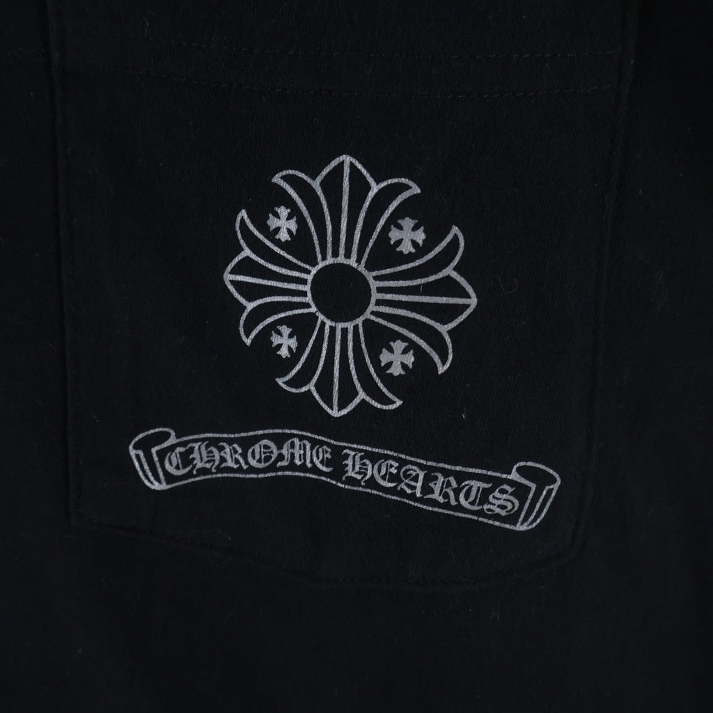 CHROME HEARTS(クロムハーツ) CH PLUS L/S TEE ブロッククロス プリント クルーネック ロングスリーブ 長袖Tシャツ ロンT ブラック