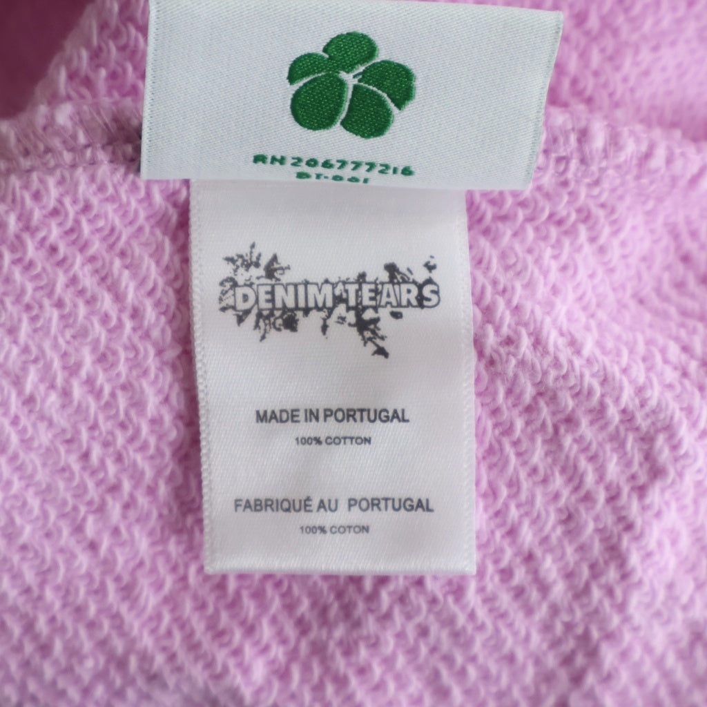 DENIM TEARS(デニムティアーズ) Cotton Wreath Pullover Hoodie コットン フラワー プルオーバーパーカー ピンク