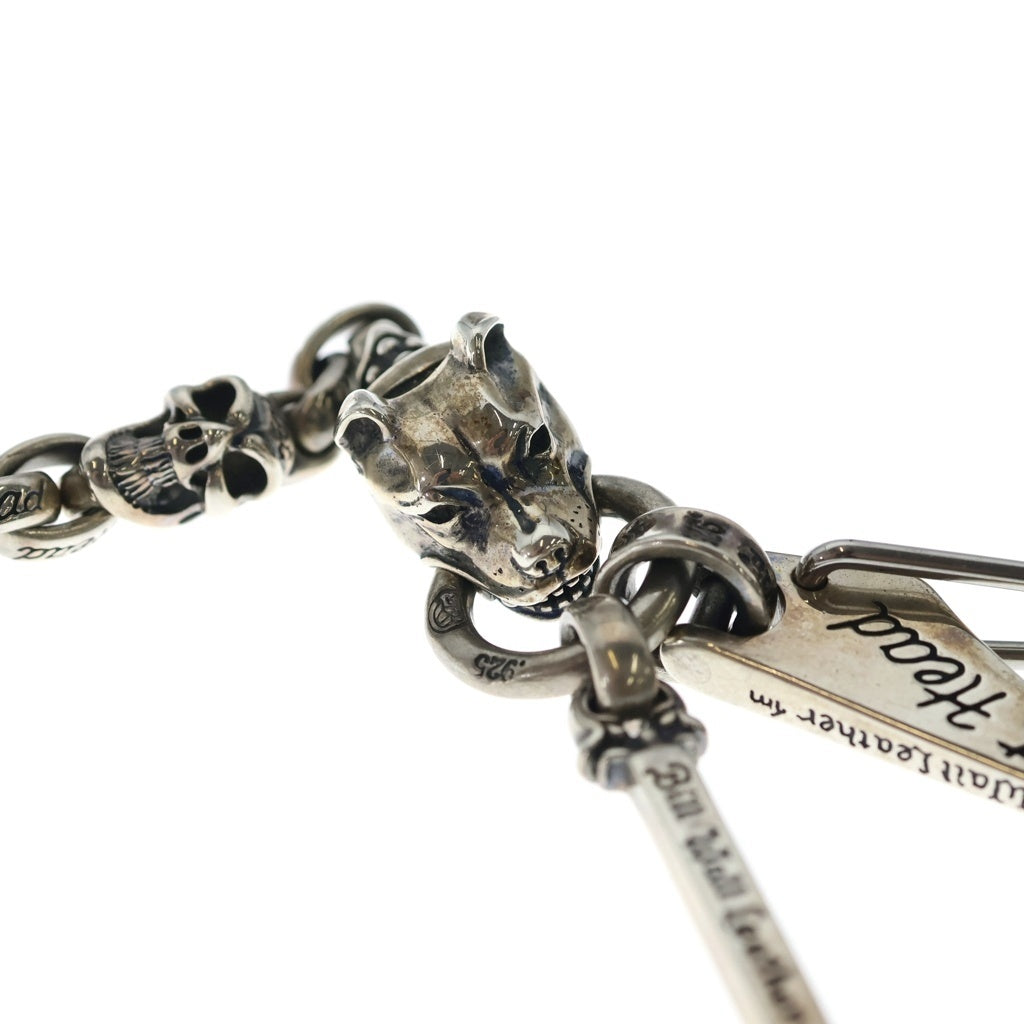 Bill Wall Leather/BWL(ビルウォールレザー) ×THE FLAT HEAD Wallet Chain フラットヘッド スカル ドッグヘッド ウォレットチェーン シルバー