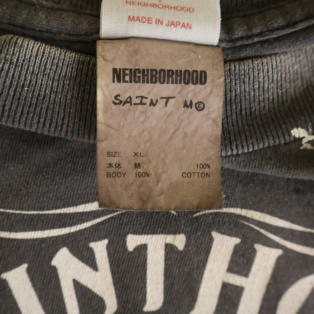 SAINT MICHAEL(セントマイケル) ×NEIBORHOOD STHD . SS TEE SAINT NBHDネイバーフッド クルーネック半袖Tシャツ カットソー グレー SM-HR8-0000-C70