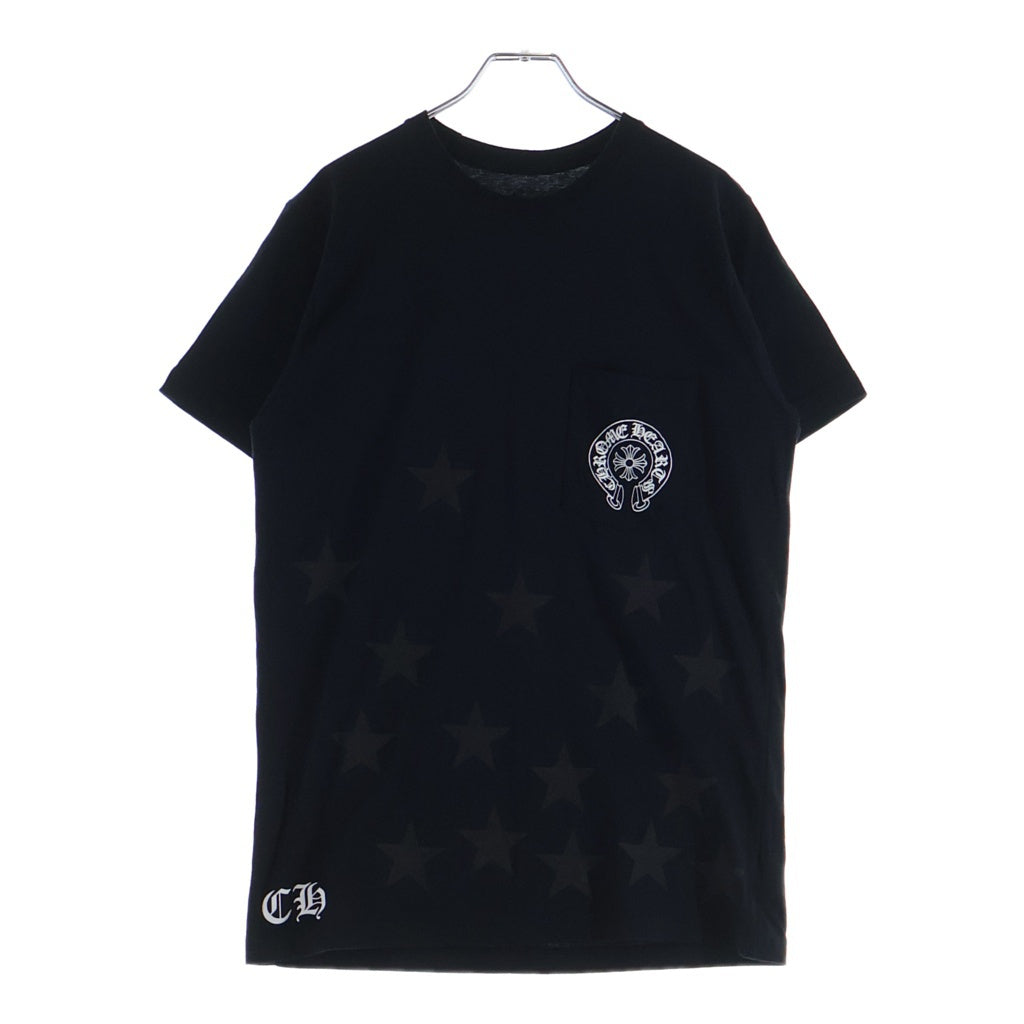 CHROME HEARTS(クロムハーツ) OLD バックスクロールラベル スタープリント 半袖Tシャツカットソー ブラック